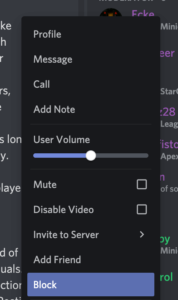 blocking on discord